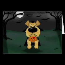 Airedale Terrier Halloween Vampire cards