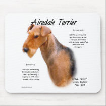 Airedale Terrier History Design mousepads by GreyWolfCreation Airedale Terrier History Design mousepads