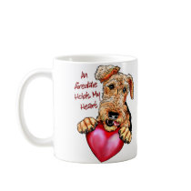Airedale Terrier Holds My Heart Mugs
