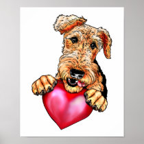 Airedale Terrier Holds My Heart no text Print
