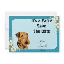 Airedale Terrier - I'ma Airedale Lover Floral Personalized Invitations