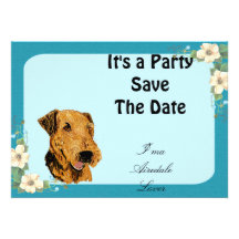 Airedale Terrier - I'ma Airedale Lover Floral Personalized Invitations