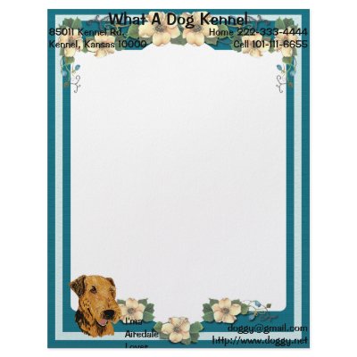 Airedale Terrier - I'ma Airedale Lover Floral Personalized Letterhead by abquisto