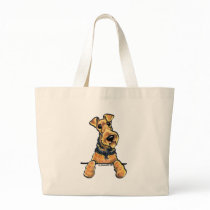 Airedale Terrier Line Art Tote Bags