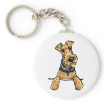Airedale Terrier Line Art Keychains