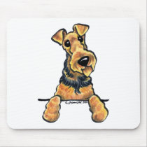 Airedale Terrier Line Art Mouse Pads