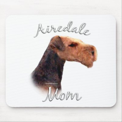 Airedale Terrier Mom 2 Mouse Pad by GreyWolfCreation