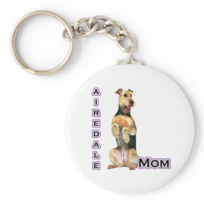 Airedale Terrier Mom 4  - Keychain by GreyWolfCreation