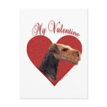 Airedale Terrier My Valentine postcards