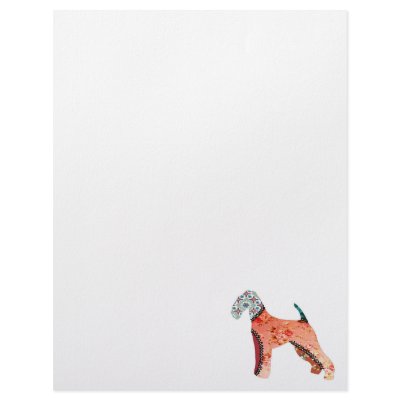 Airedale Terrier Patchwork Pet Letterhead by jaisjewels