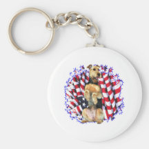 Airedale Terrier Patriot Key Chain