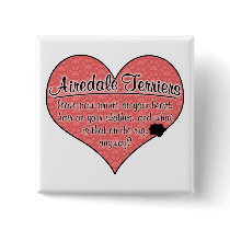 Airedale Terrier Paw Prints Dog Humor Pinback Button
