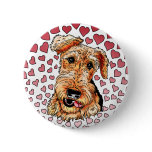 Airedale Terrier Pink Hearts Valentine's Day