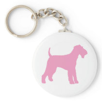 Airedale Terrier (pink) Keychain