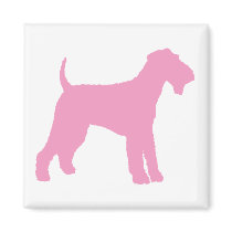 Airedale Terrier (pink) Magnets