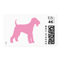 Airedale Terrier (pink) Stamp