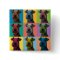 Airedale Terrier Pop-Art Button