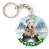 Airedale Terrier Pot of Gold Keychains