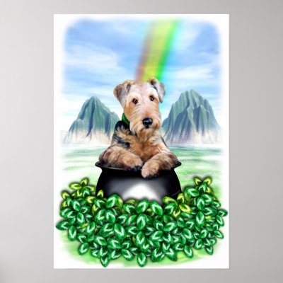 Airedale Terrier Pot of Gold Poster by DanesRUs