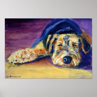 Airedale Terrier Print by Dogartist
