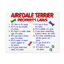 AIREDALE TERRIER Property Laws 2 postcards