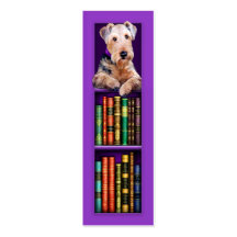 Airedale Terrier Purple Bookmark Business Card Template