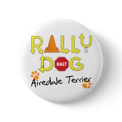 Airedale Terrier Rally Dog Buttons by MenagerieMayhem
