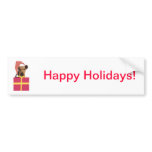 Airedale Terrier Santa Hat Gift Box Bumper Sticker
