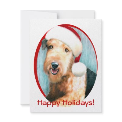 Airedale Terrier Santa Personalized Invites by DanesRUs
