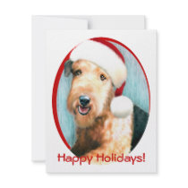 Airedale Terrier Santa Personalized Invites