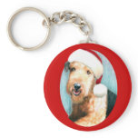 Airedale Terrier Santa Keychains