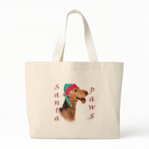 Airedale Terrier Santa Paws Tote Bags