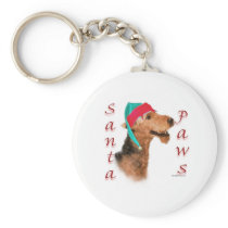 Airedale Terrier Santa Paws Keychains