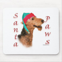Airedale Terrier Santa Paws Mouse Pads