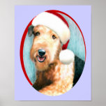 Airedale Terrier Santa Poster