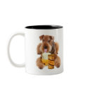 Airedale Terrier shares a beer mugs by friskybiz Airedale Terrier shares a beer mugs
