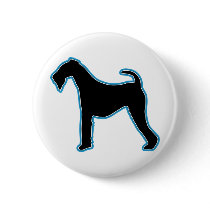 Airedale Terrier Silhouette Button