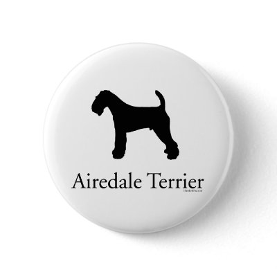 Airedale Terrier Silhouette Pins by handandpaw