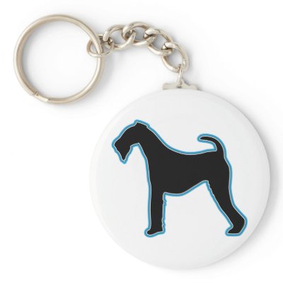 Airedale Terrier Silhouette Key Chains by cartoondogs
