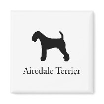 Airedale Terrier Silhouette magnets by handandpaw Airedale Terrier Silhouette magnets
