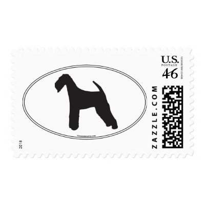 Airedale Terrier Silhouette Stamps by dogwiregifts