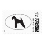 Airedale Terrier Silhouette postage