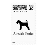 Airedale Terrier Silhouette Postage Stamps