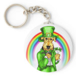 Airedale Terrier St. Patrick's Day Leprechaun Keychains