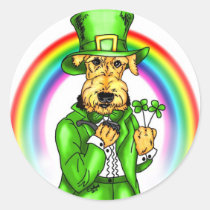 Airedale Terrier St. Patrick's Day Leprechaun stickers