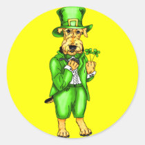 Airedale Terrier St. Patrick's Day Leprechaun stickers