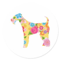 Airedale Terrier Round Stickers