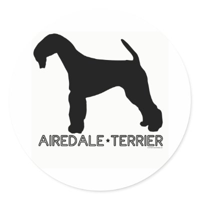 Airedale Terrier Sticker by dogsilhouettes