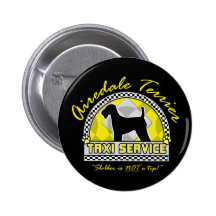 Airedale Terrier Taxi Service Buttons