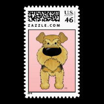 Airedale Terrier Valentine Postage stamps